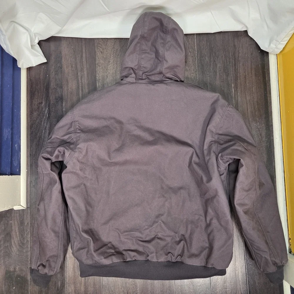 Craftsman Men's Carhartt Style Duck Canvas Hooded Quilted Work Jacket XL Gray